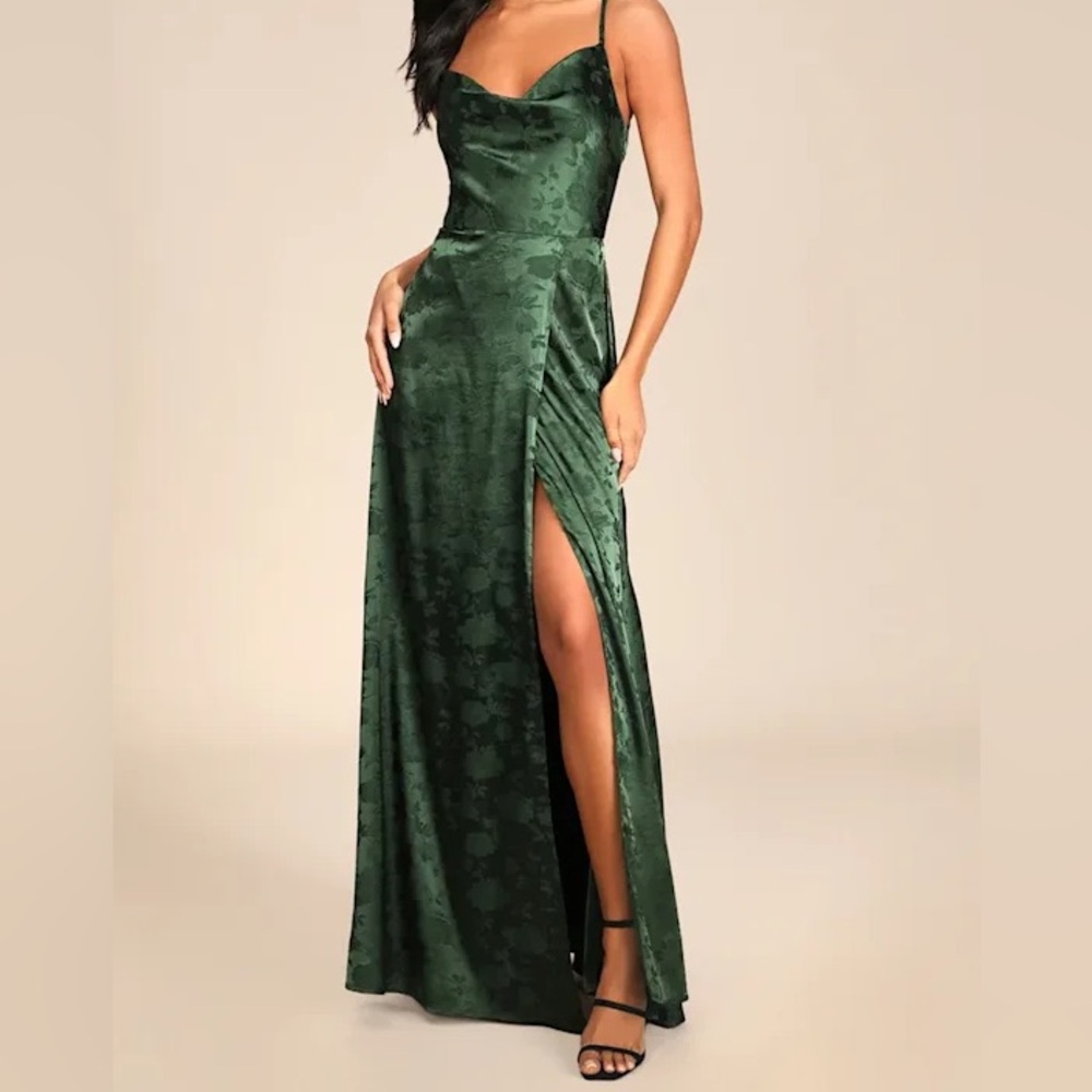 Lulu's Floral Satin Dress
